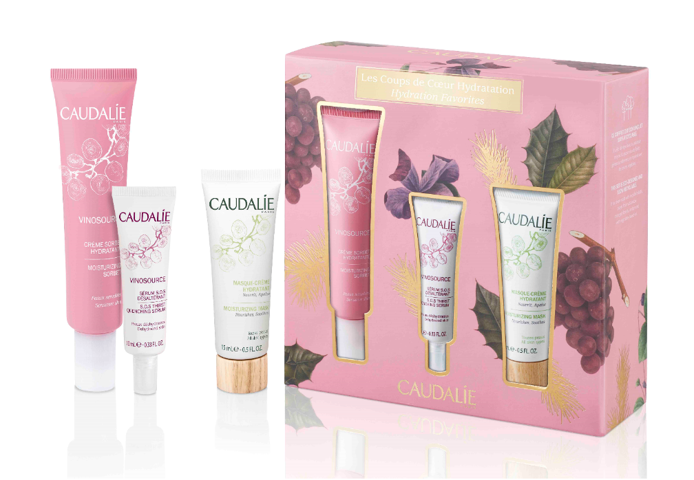 Caudalie Hydration Must-Haves 葡萄籽保濕救星套裝 HK$260(包括:葡萄籽雪芭保濕面霜 40ml、葡萄籽急救保濕精華 10ml、葡萄籽滋養修護面膜 15ml)